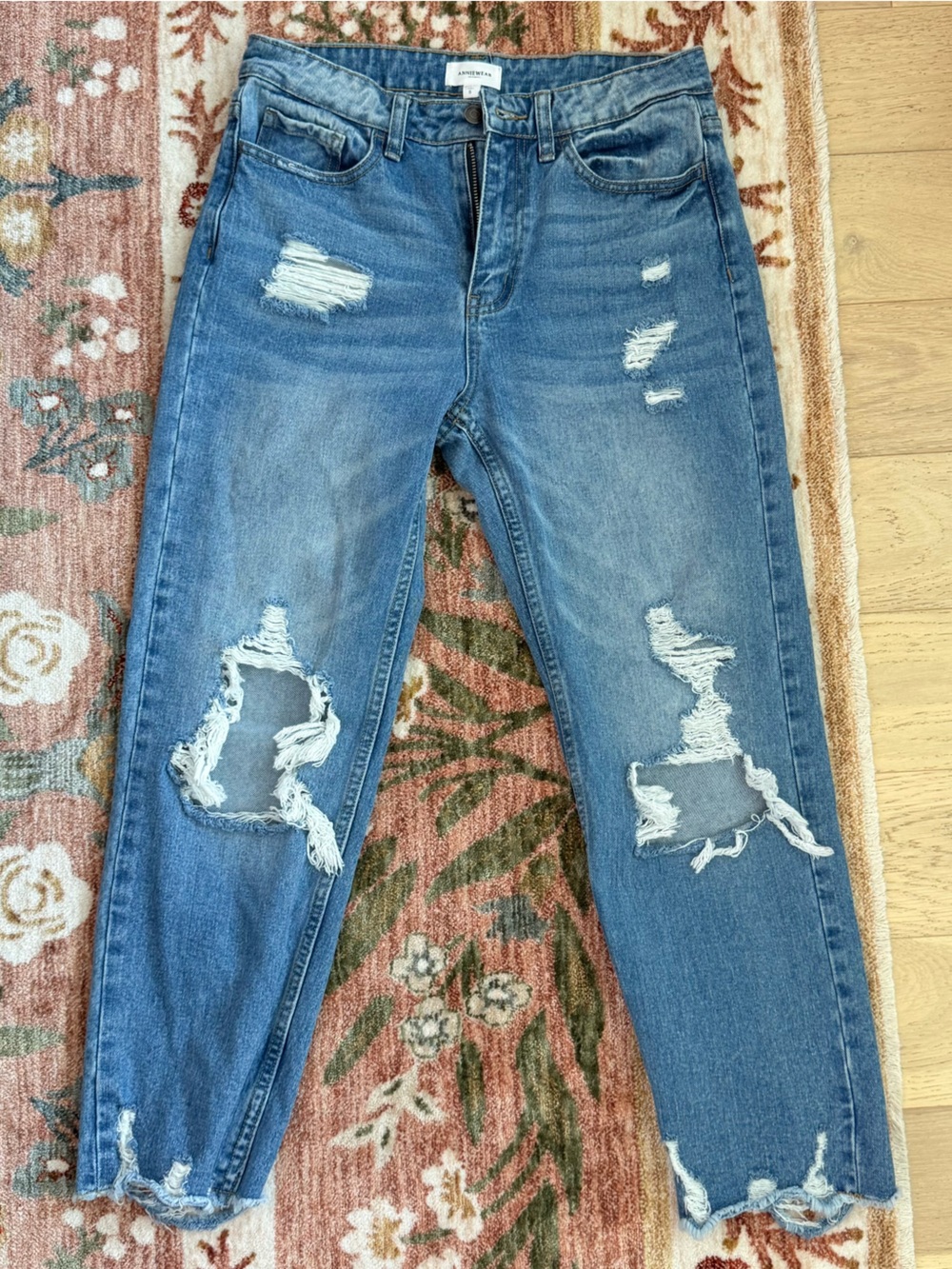 Annie Wear Light Blue Denim Distressed Jeans